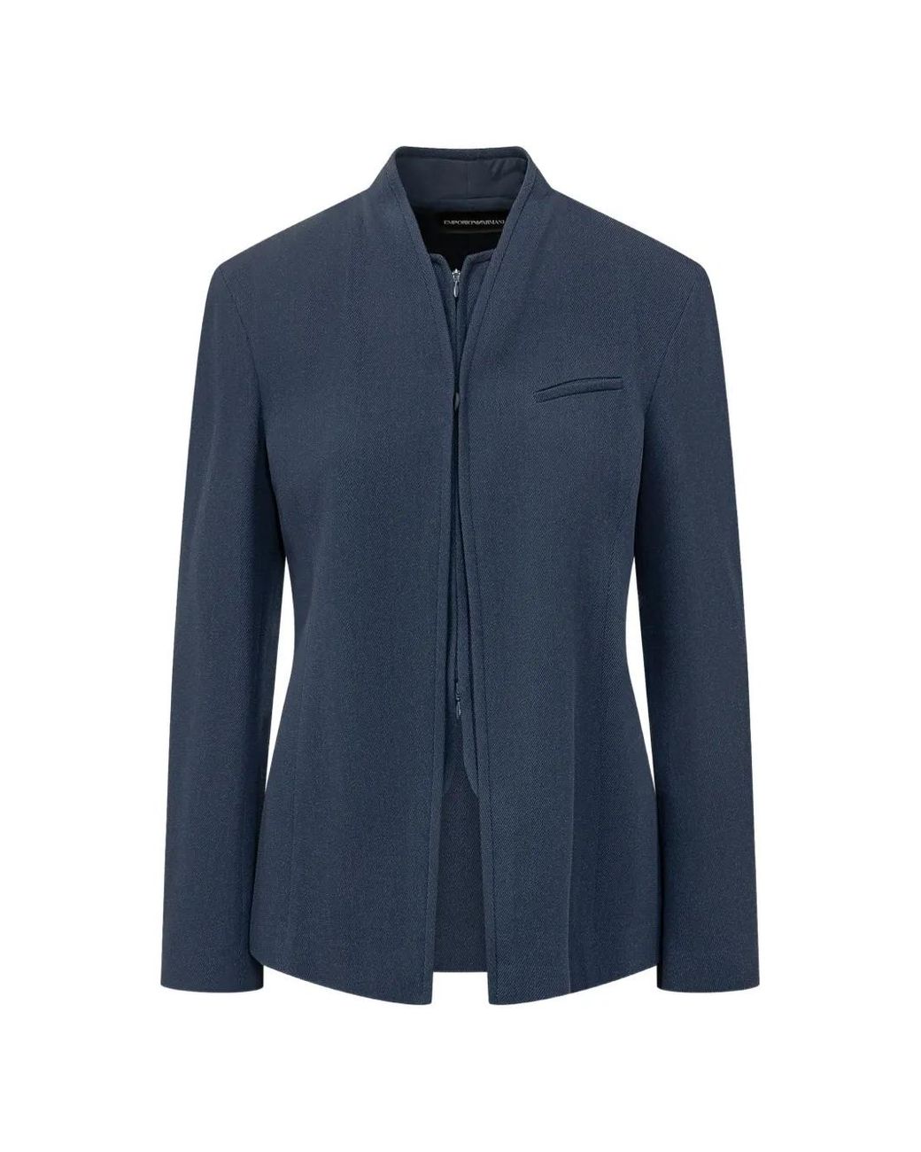 Emporio Armani Blue Veste Avec Bavoir En Crêpe Gabardine Signature Capsule
