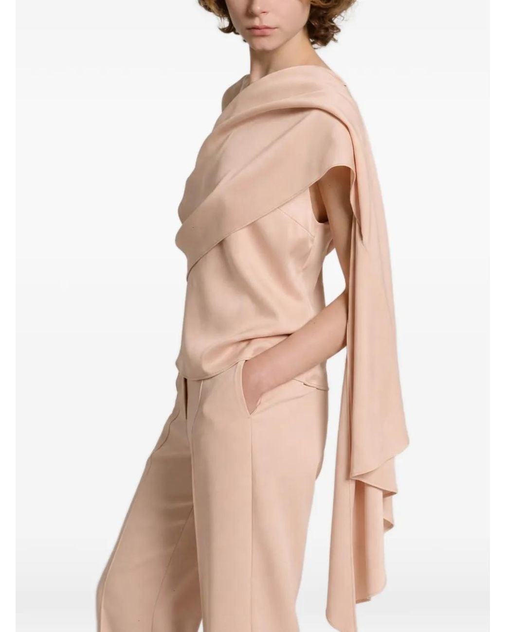 Alberta Ferretti Pink Pressed-Crease Trousers