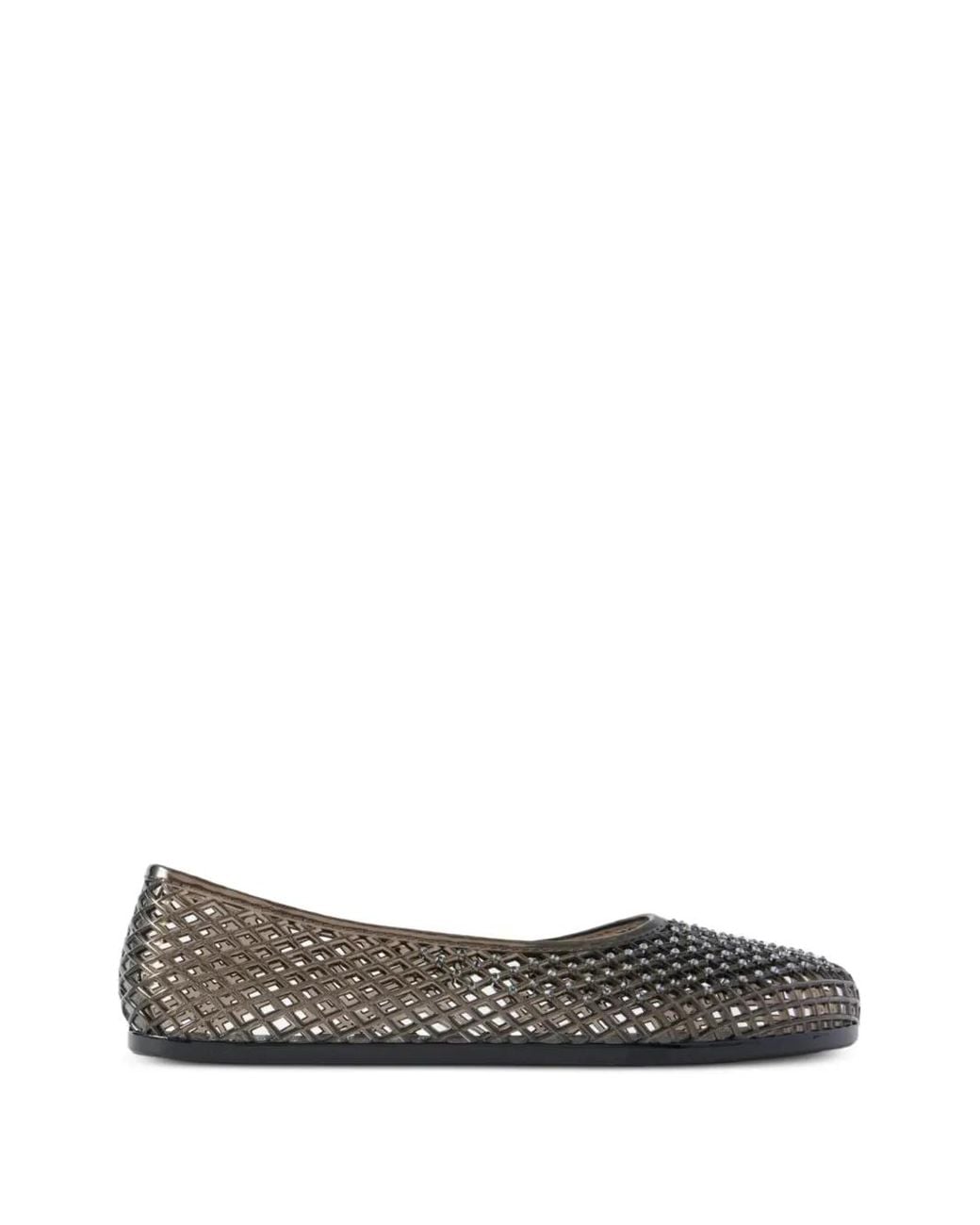 Ancient Greek Sandals White Iro Round-Toe Ballet Flats