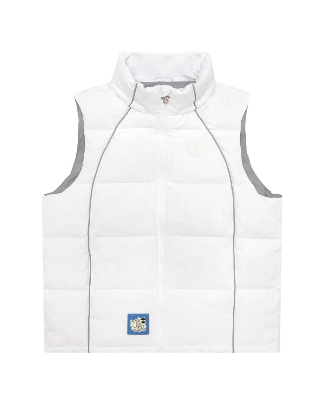 Aape By A Bathing Ape White Faux-Fur Trim Padded Gilet for men