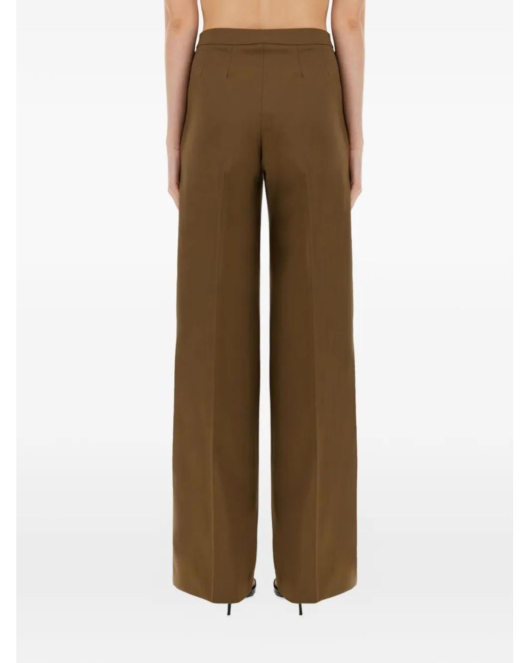 PT Torino Brown Diana Wide-Leg Trousers