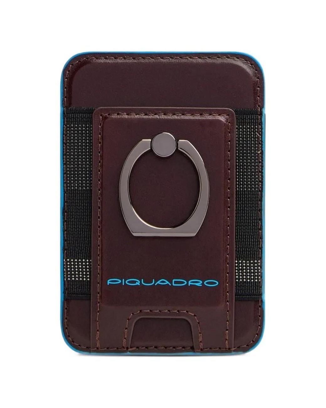 Piquadro Purple Logo-Print Ring-Detail Cardholder