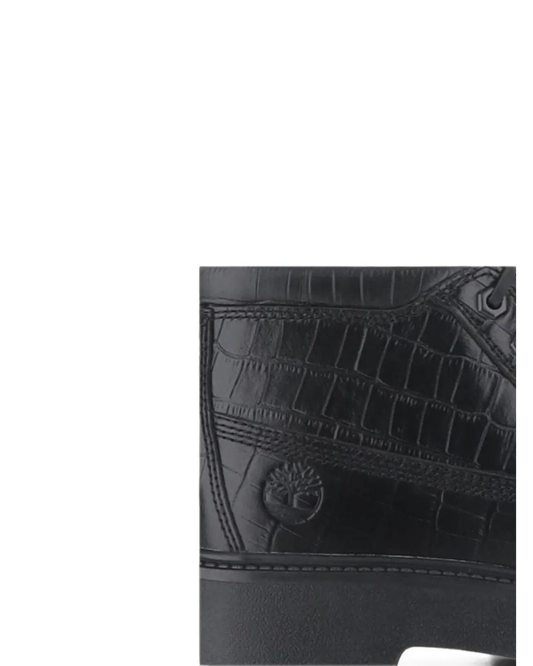 Timberland Black Mid Stone Street Crocodile-Effect Ankle Boots