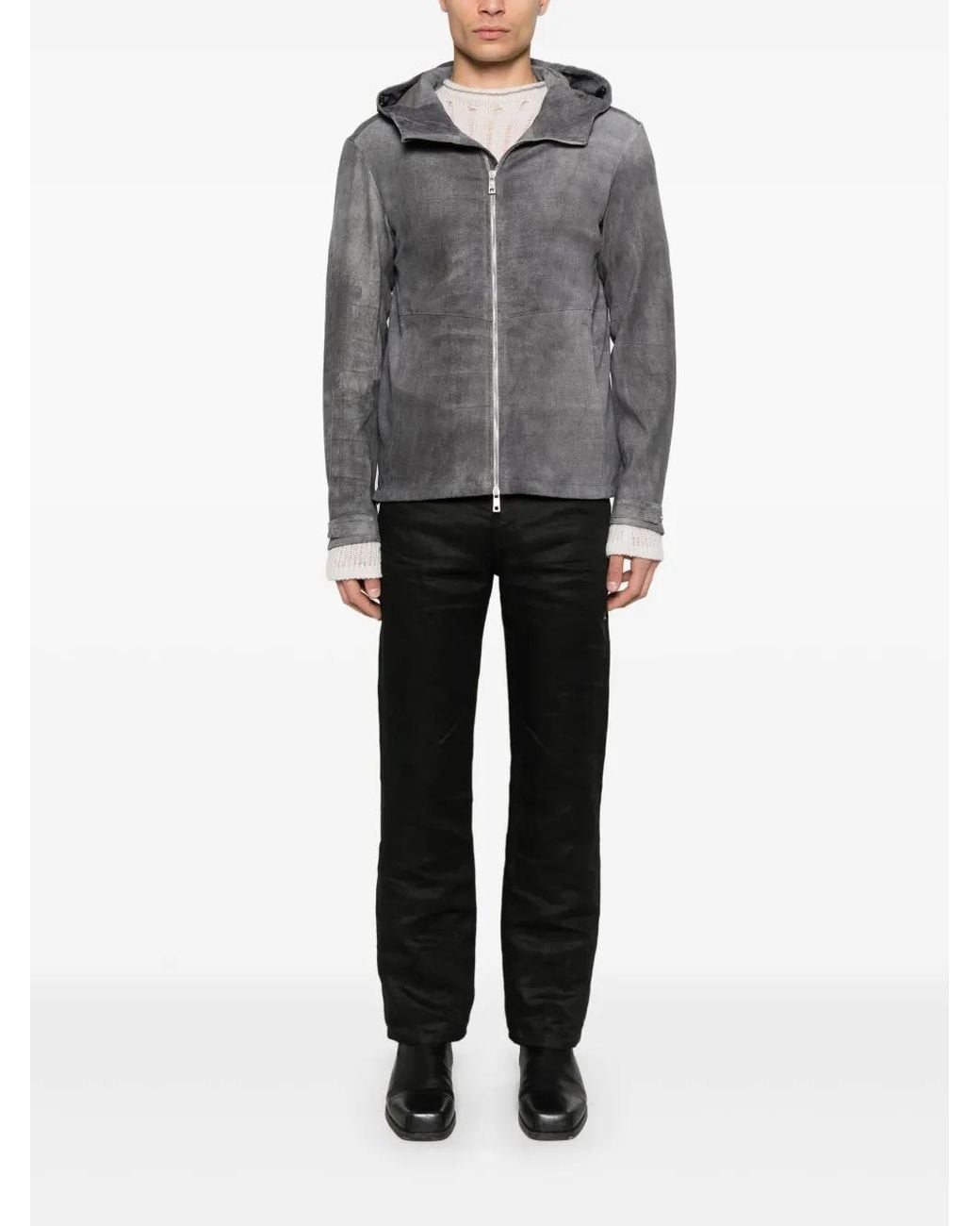 Giorgio Brato Gray Suede Jacket for men
