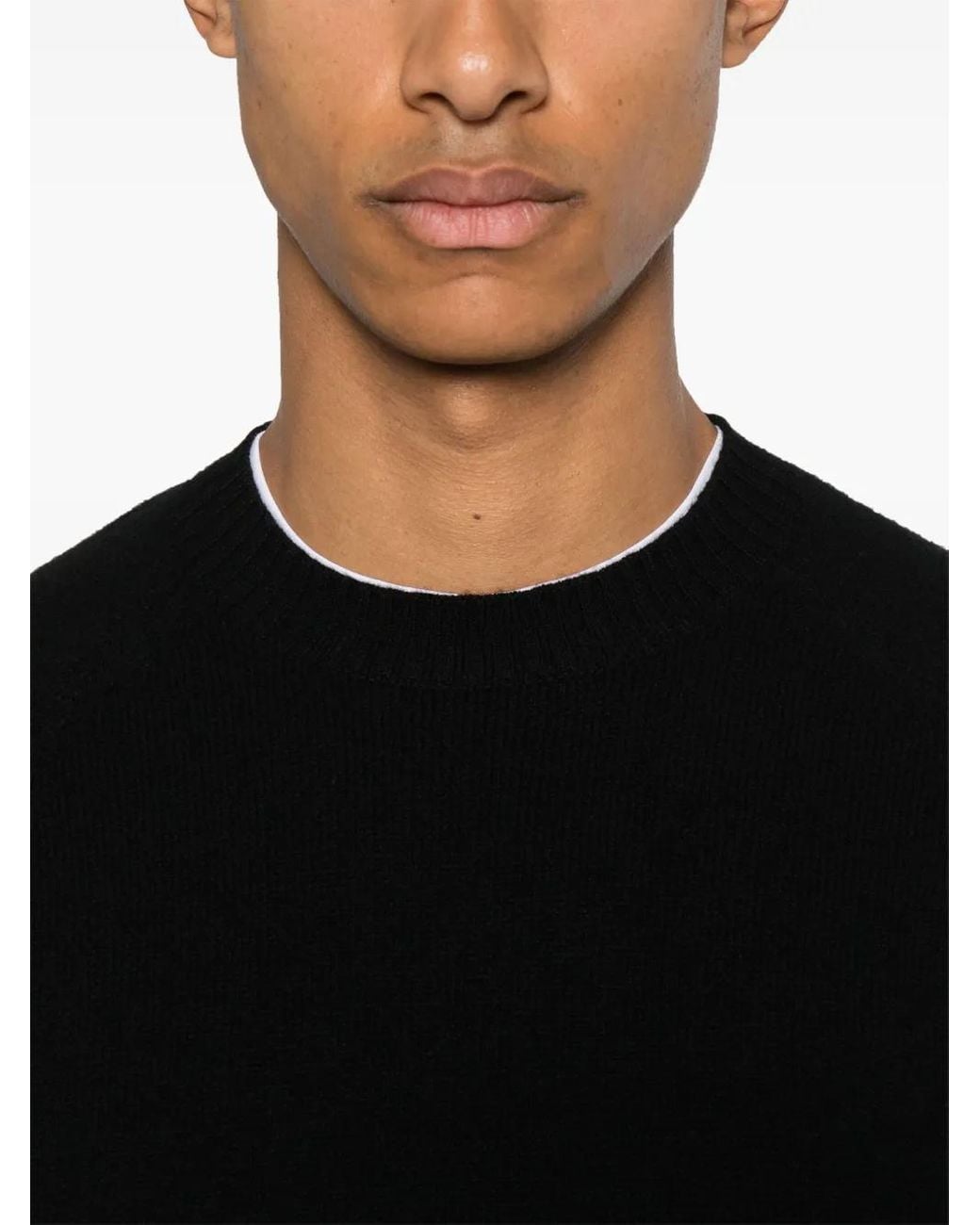 Tom Ford Black Fine Wool Crew Jumper for men