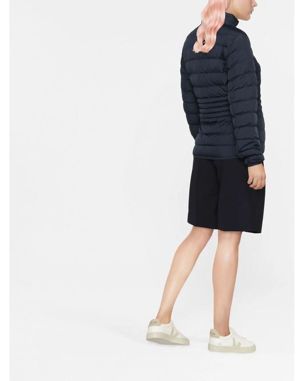 EA7 Blue Logo-Print Padded Jacket