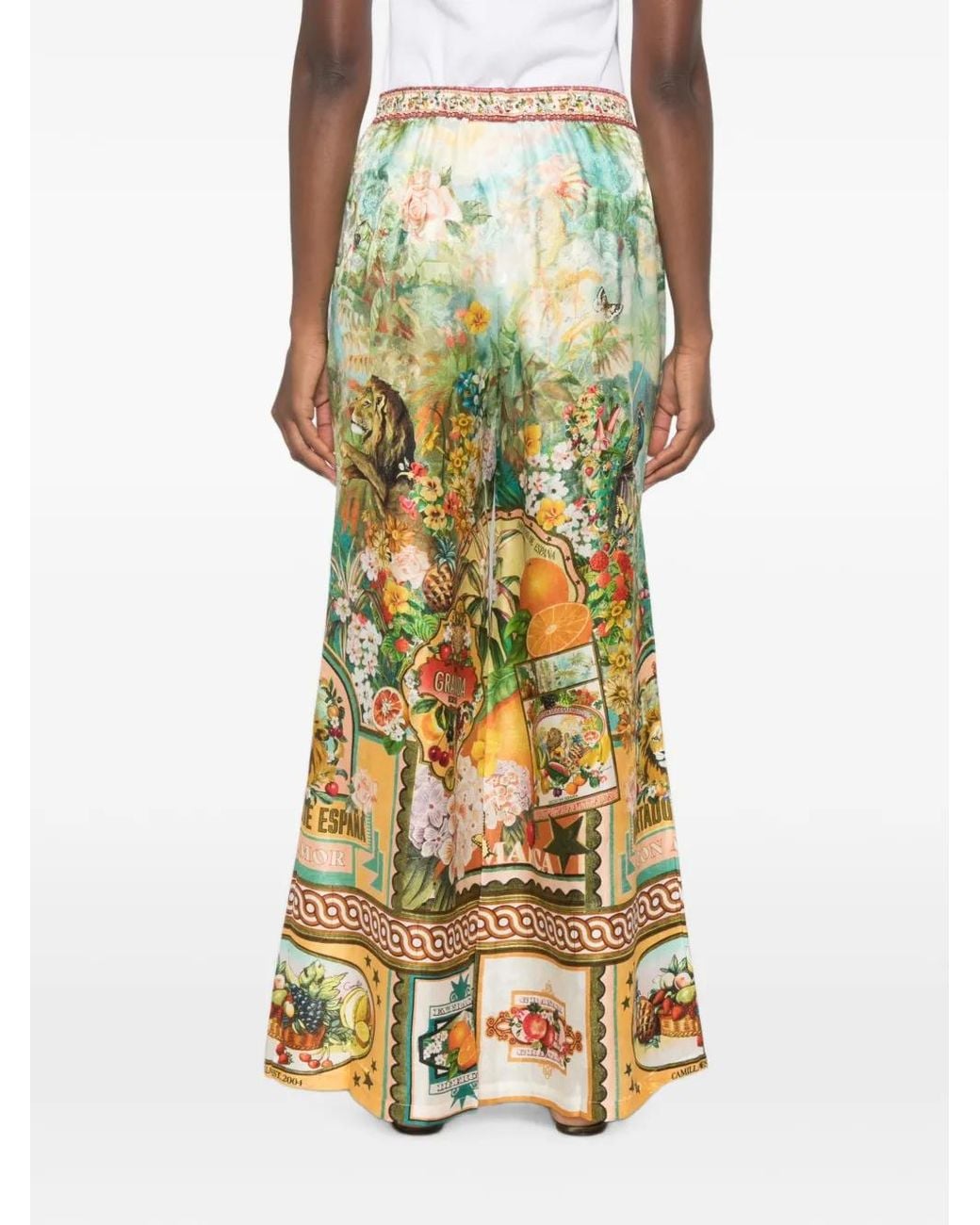 Camilla Yellow Graphic-Print Palazzo Pants