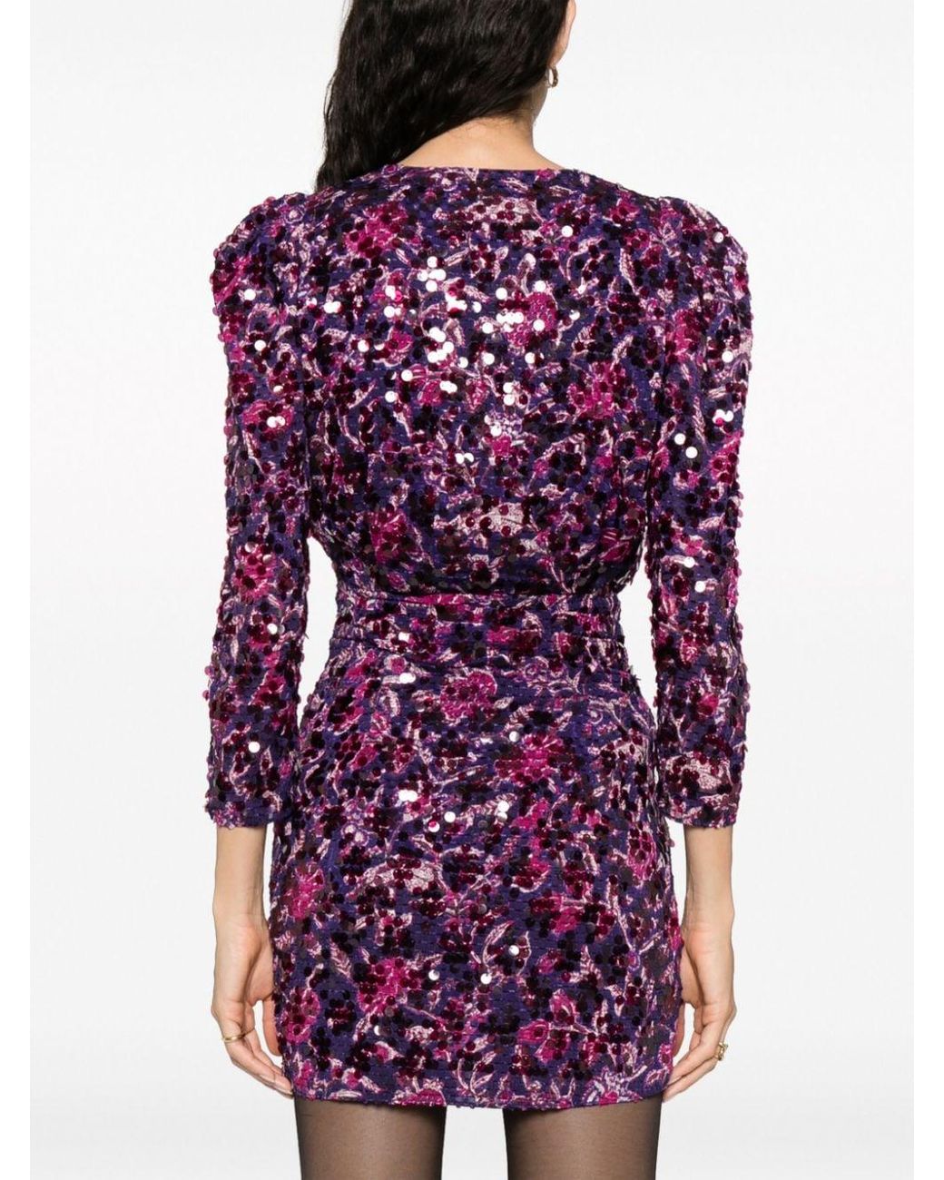Ba sh Sola Sequin embellished Draped Minidress in Purple Lyst UK