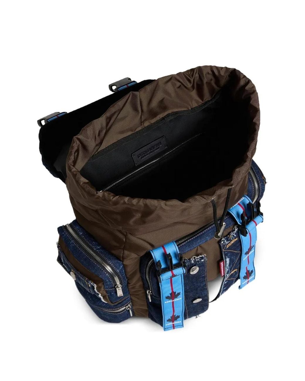 DSquared² Blue Panelled Denim Backpack for men