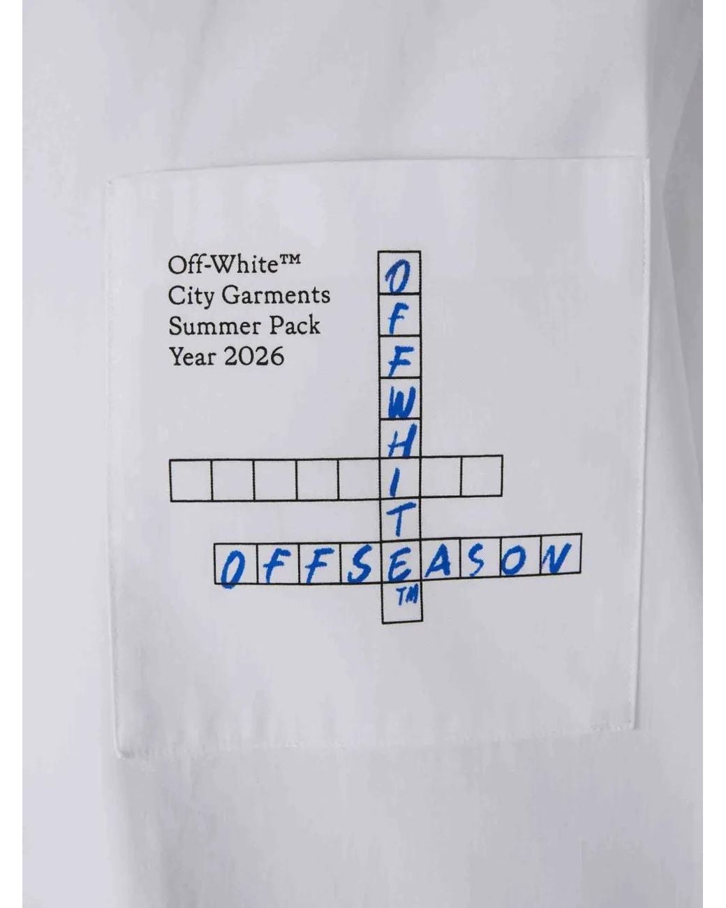 Off-White c/o Virgil Abloh White Crossword-Puzzle-Print Short-Sleeve Shirt for men