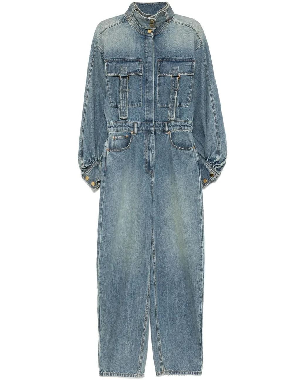 Zimmermann Blue Illustration Denim Jumpsuit