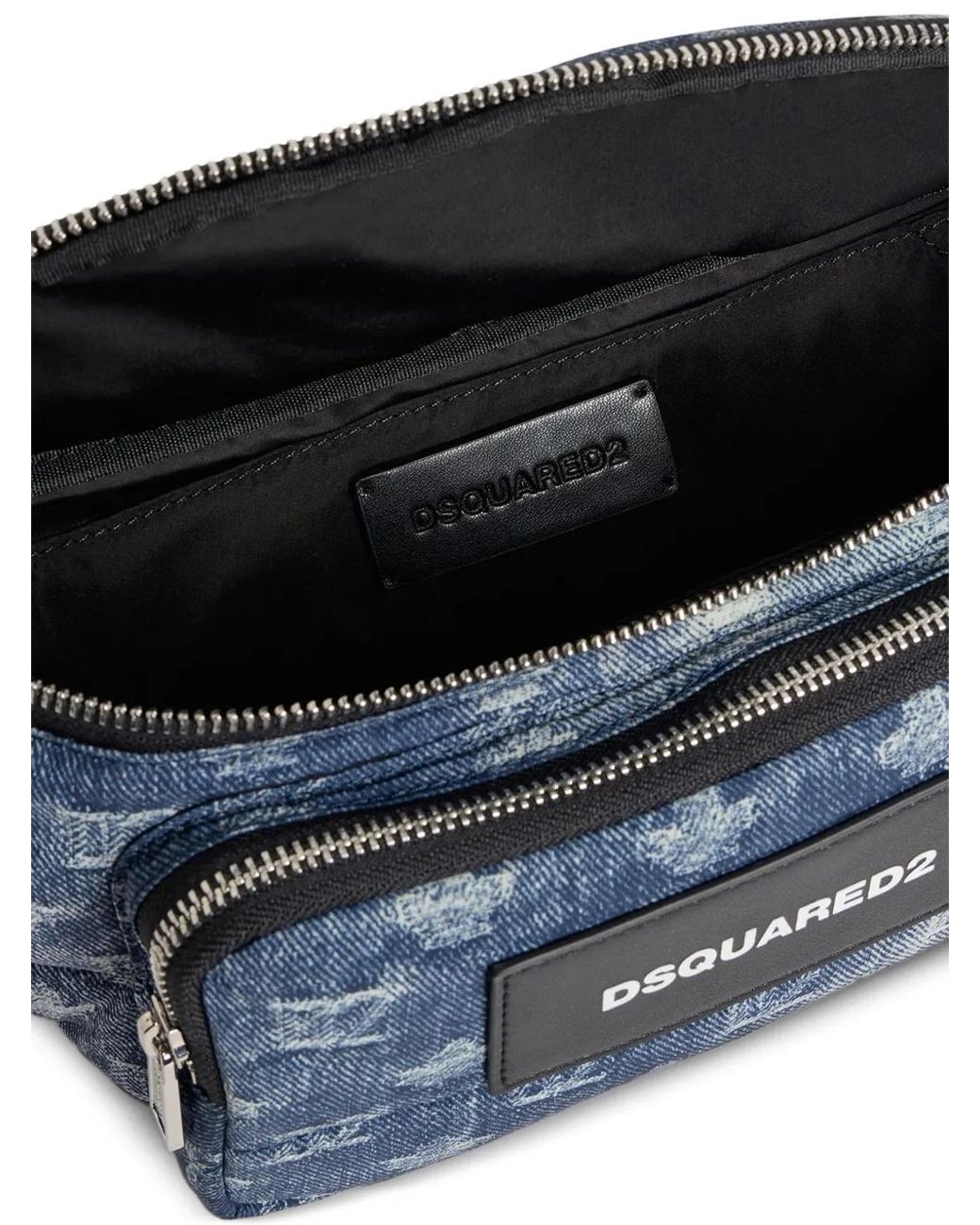 Marsupio D2 Monogram di DSquared² in Blue da Uomo