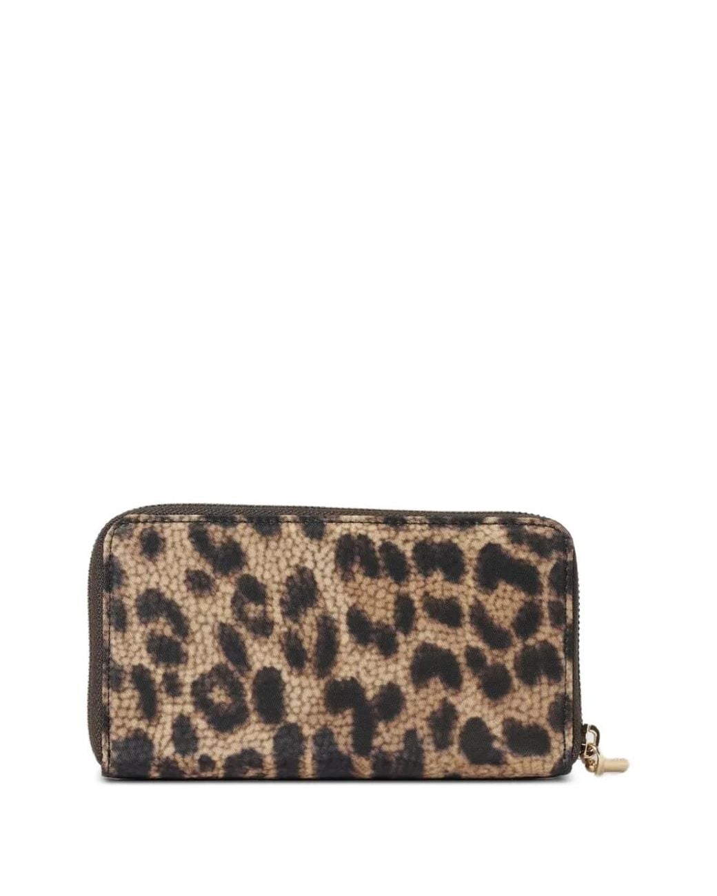 Borbonese Gray Leopard-Print Zip-Around Wallet