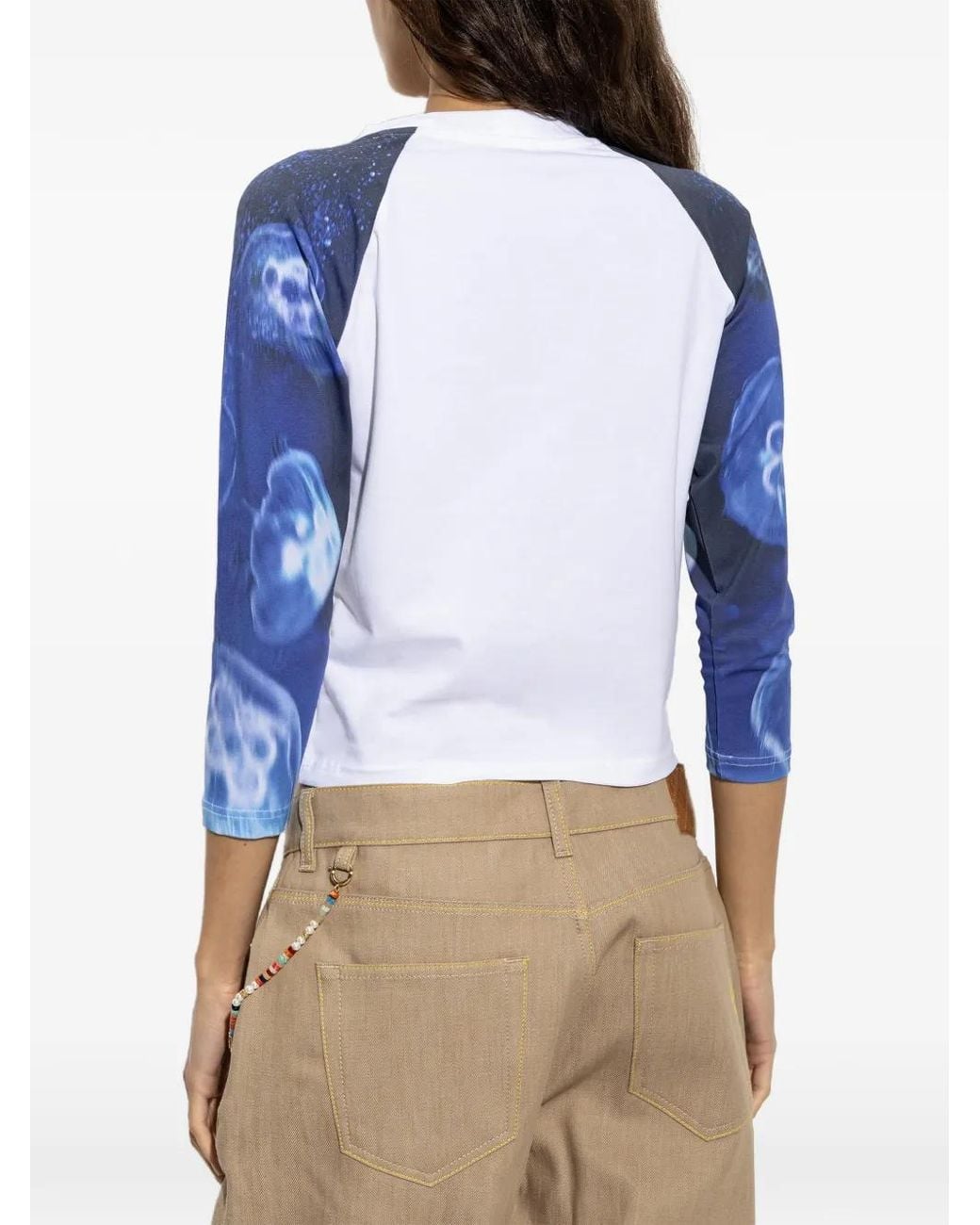 Casablanca Blue Logo-Print Long-Sleeve T-Shirt