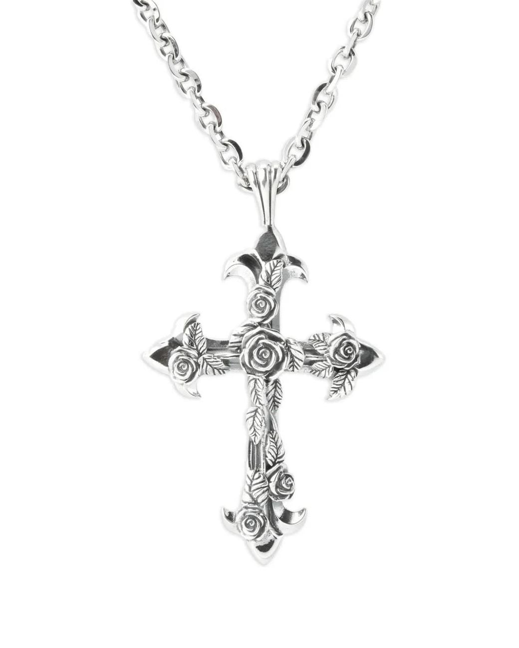 Emanuele Bicocchi White Fleury Cross Necklace