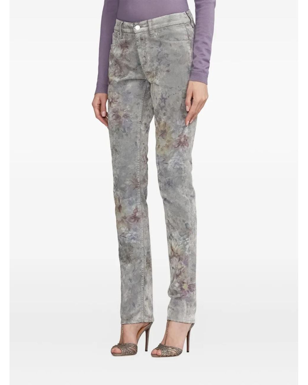 Ralph Lauren Gray Floral-Print Jeans