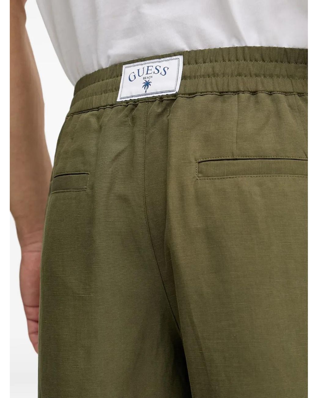 Guess Green Drawstring-Waist Shorts for men