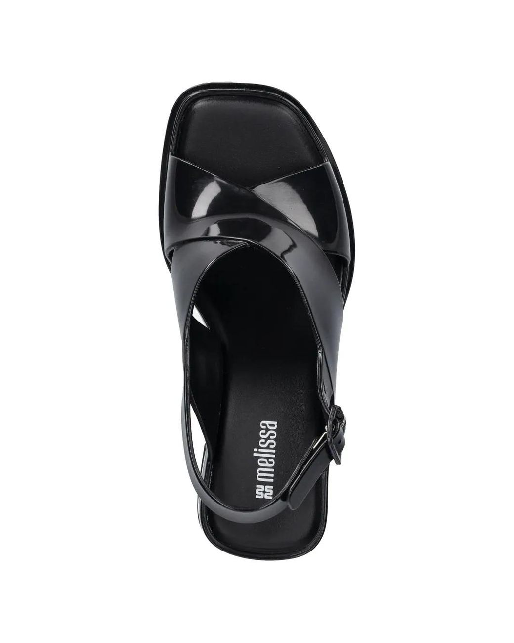 Melissa Black Dance Platform Crossover-Strap Pumps