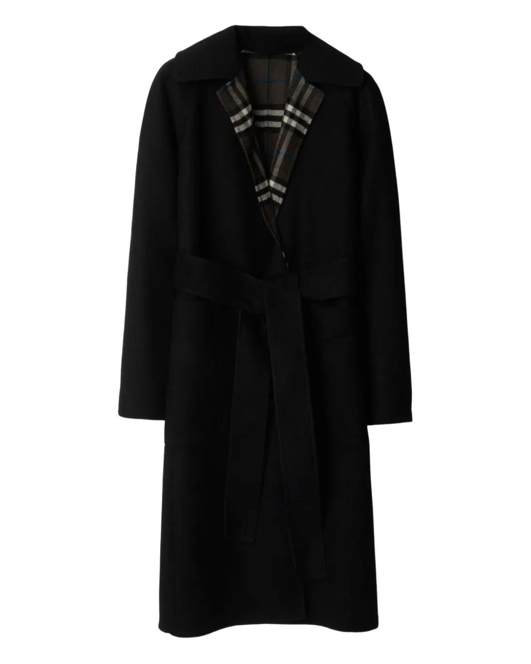 Abrigo Reversible Con Cinturón Burberry de color Black