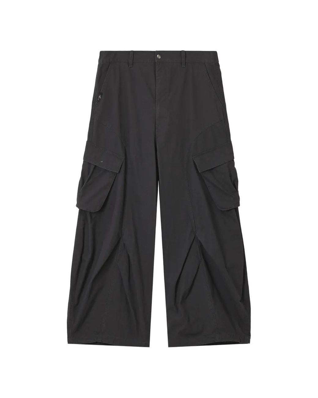 Izzue Gray Logo-Patch Cargo Pants for men