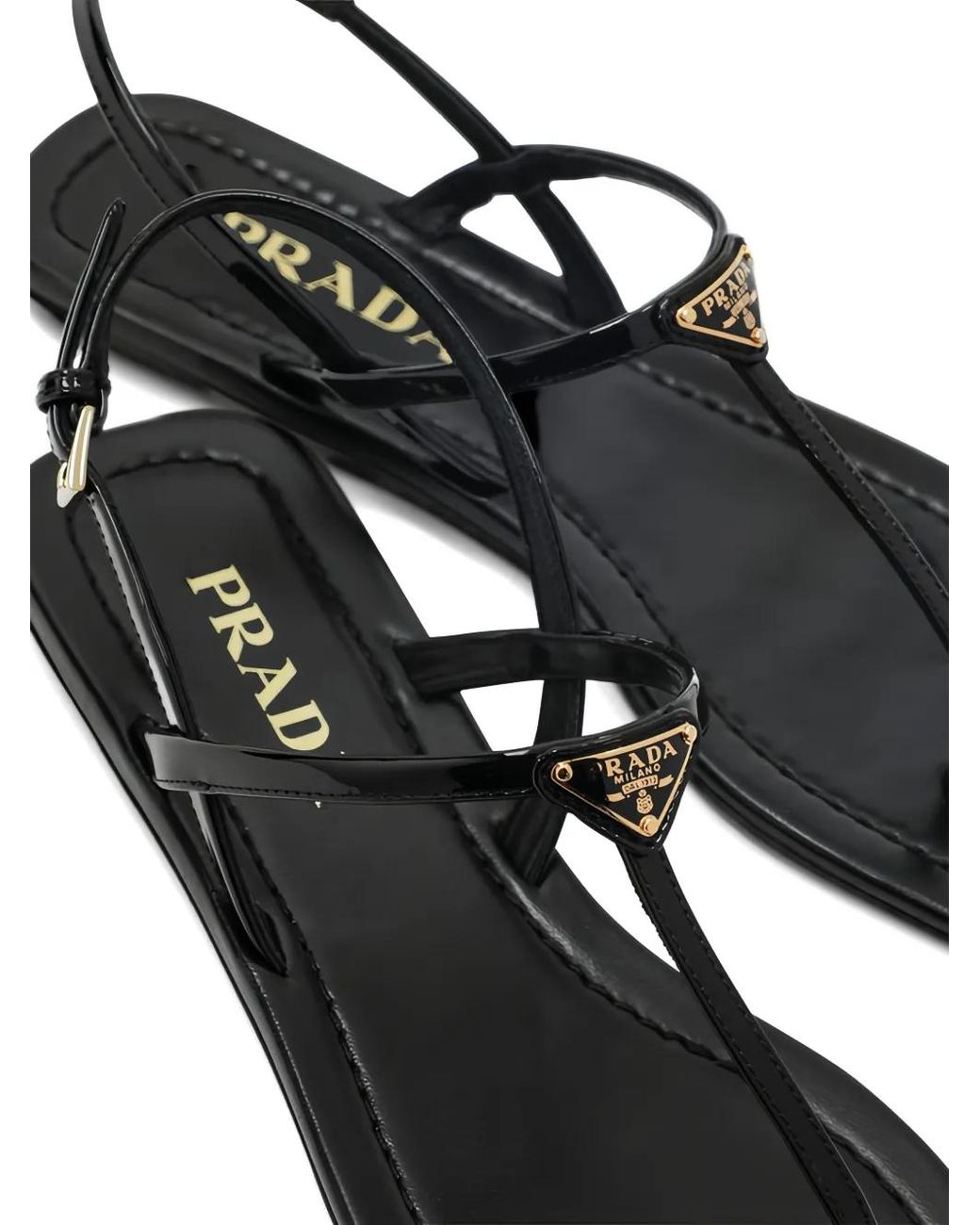 Prada White Logo-Plaque Sandals