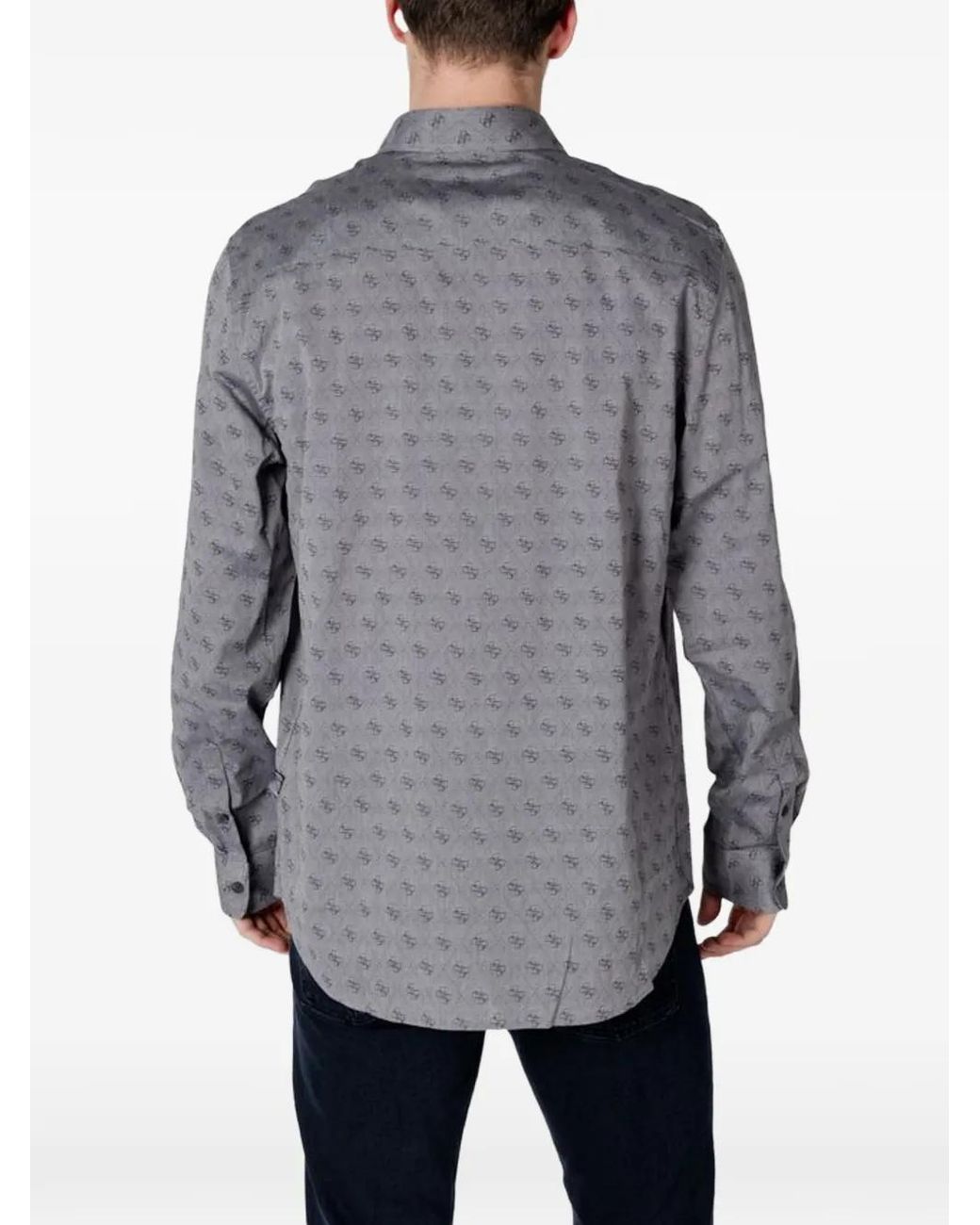 Guess Gray Chemise À Imprimé Graphique for men