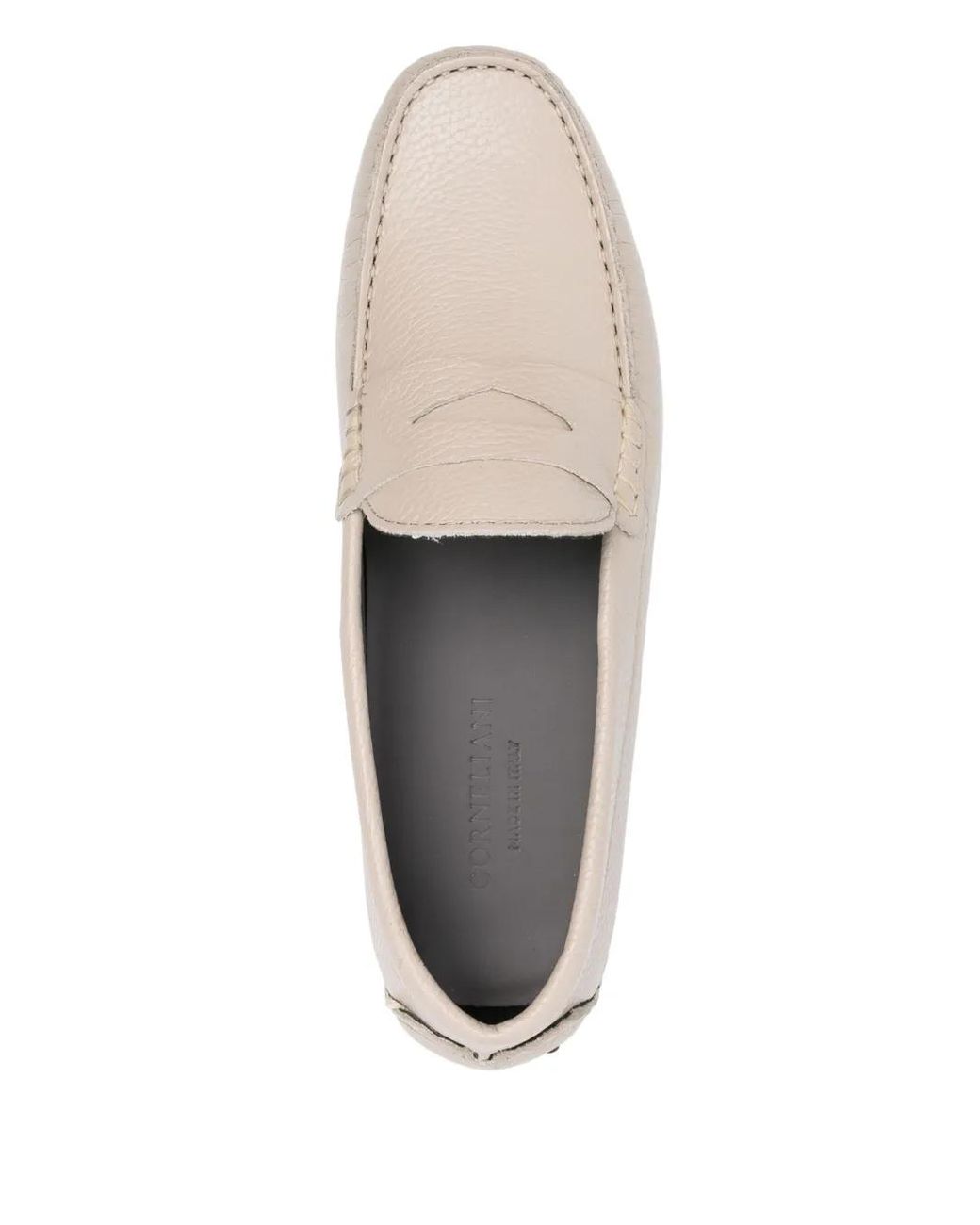 Corneliani White Leather Loafers for men
