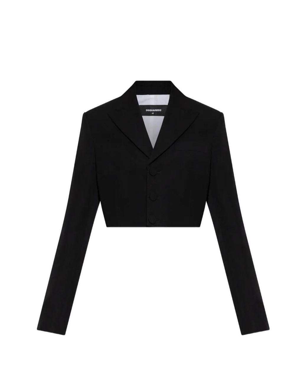 DSquared² Black Cropped Wool Jacket
