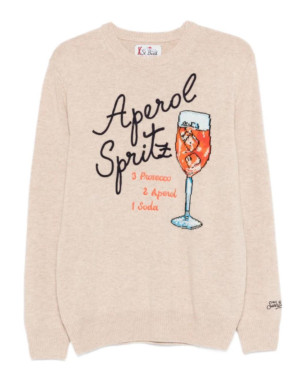 Mc2 Saint Barth Natural Heron Graphic Sweater for men