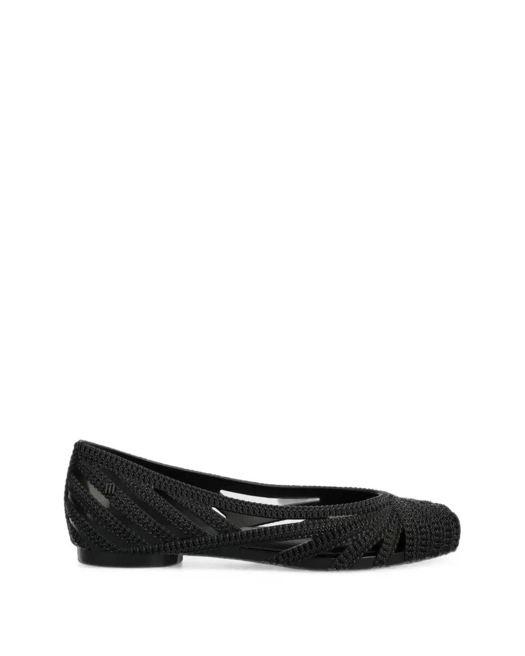 Melissa Black Woven-Effect Ballet Flats