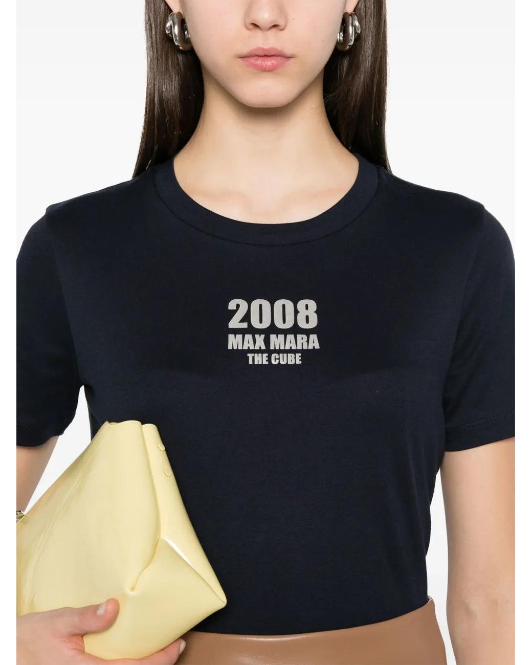Max Mara Blue Logo Cotton T-Shirt