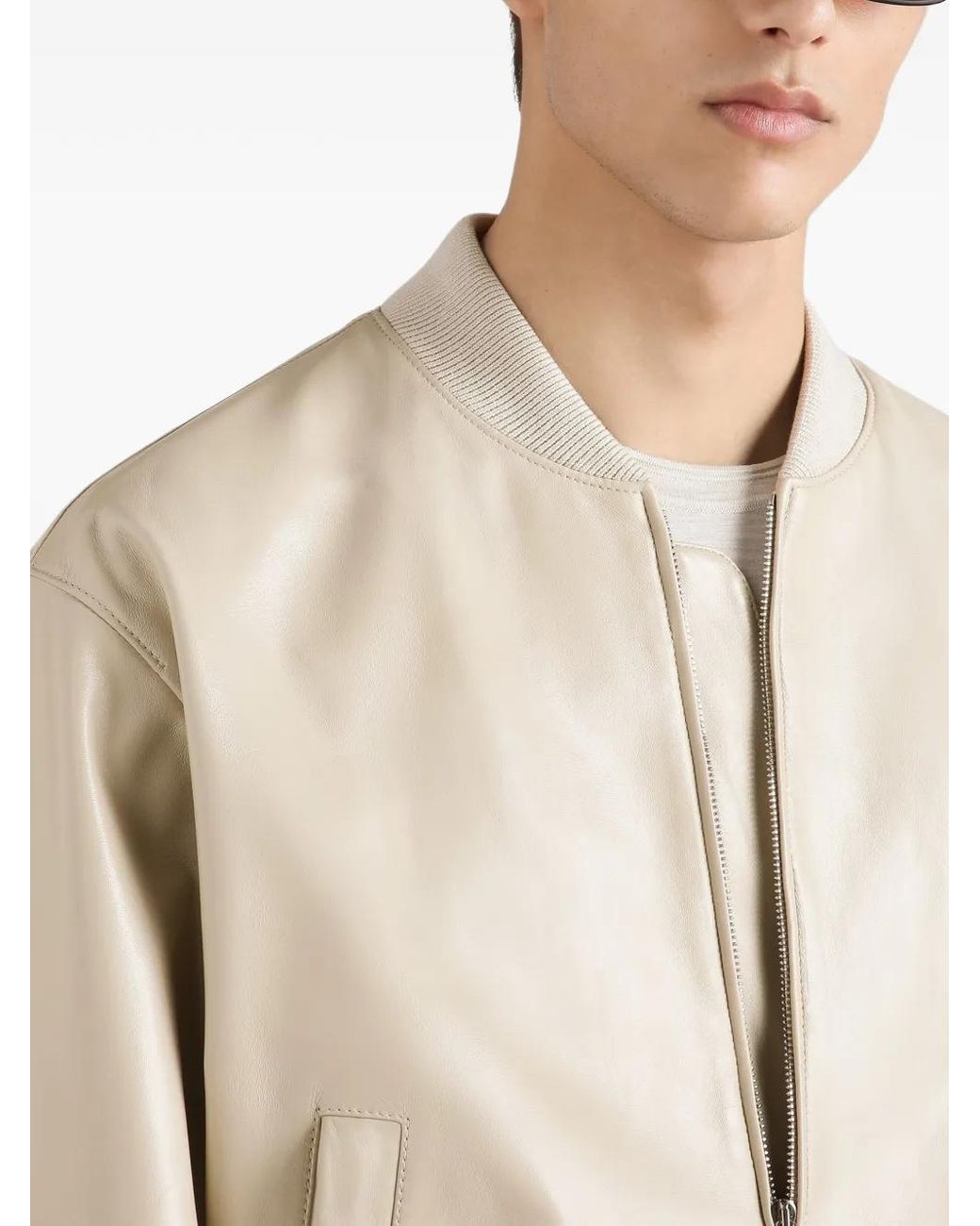 Dolce & Gabbana Natural Nappa Bomber Jacket for men