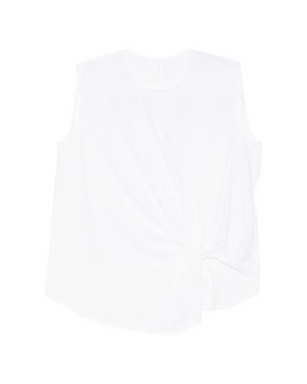 JNBY White Twist-Detail Draped Top
