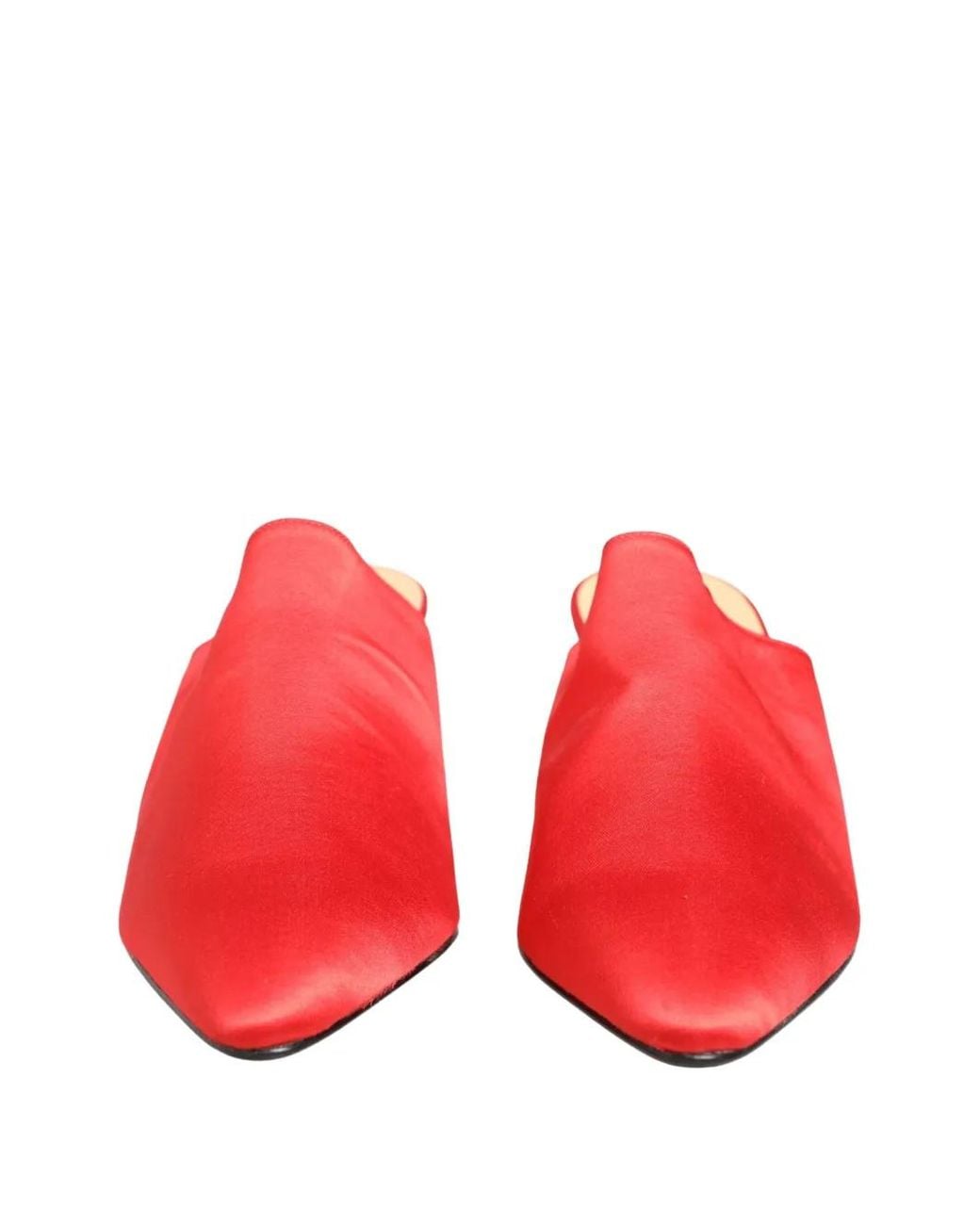 Dolce & Gabbana Red Point-Toe Heeled Mules