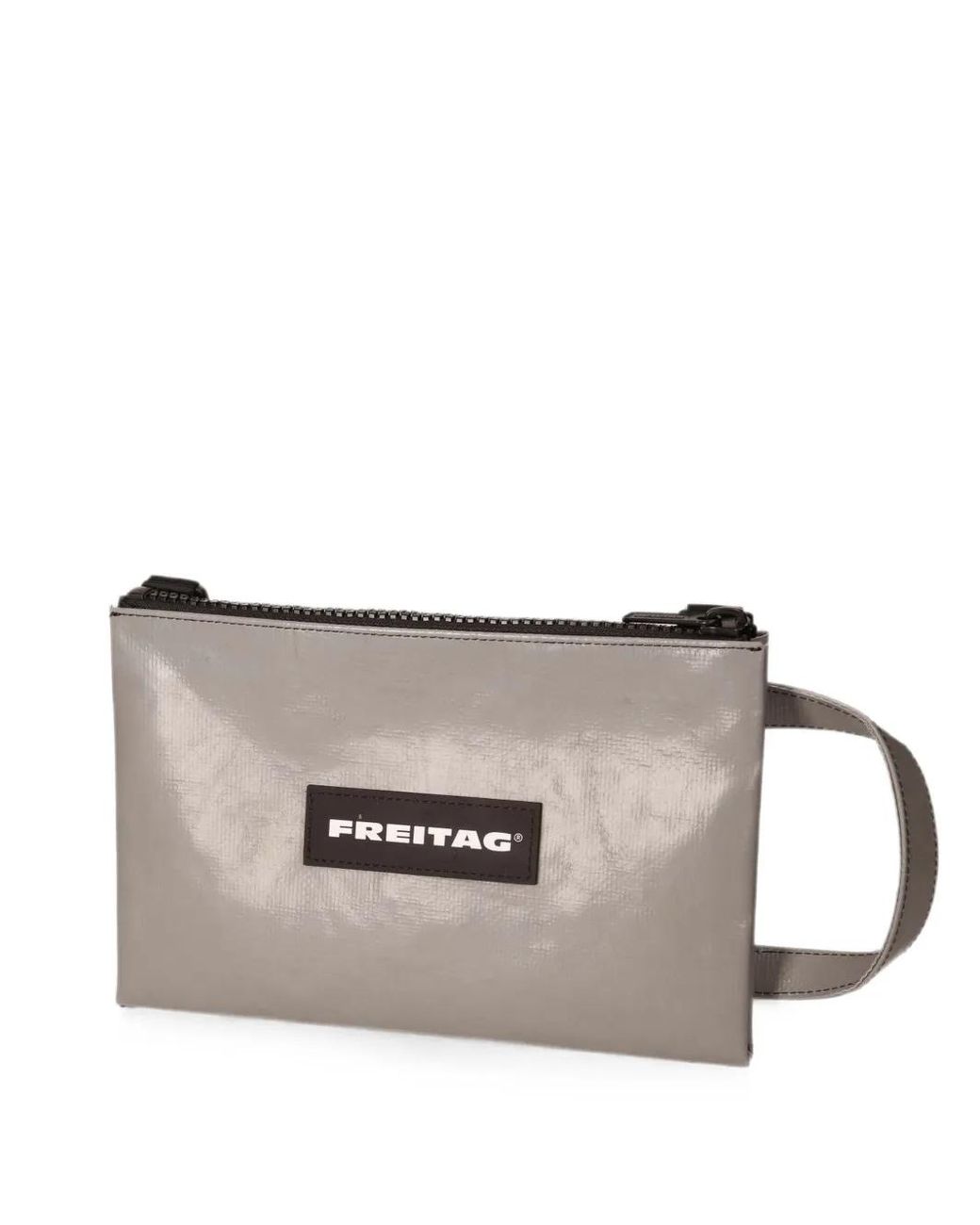 Freitag Gray Eddie Extra-Small Logo-Patch Crossbody Bag