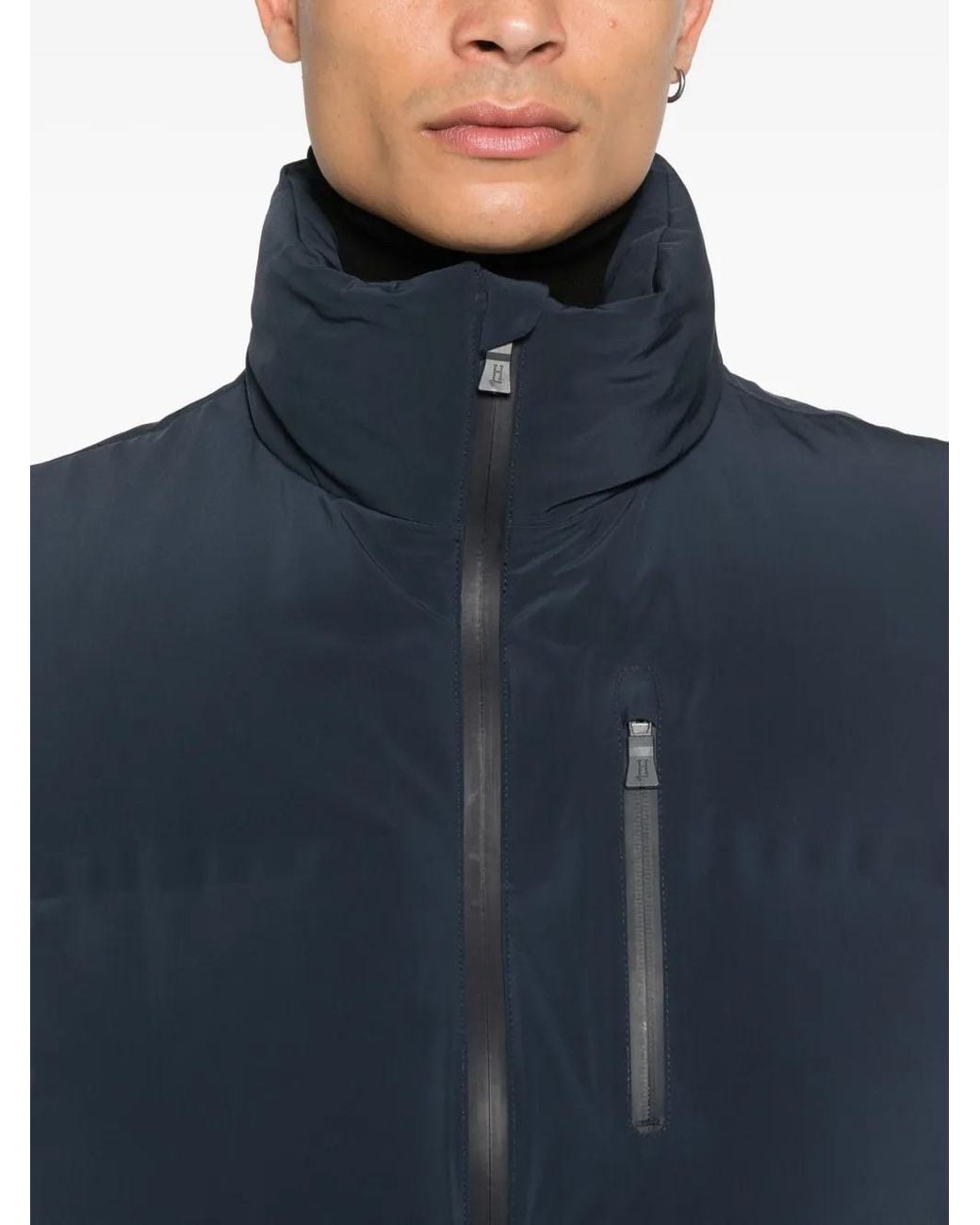 Herno Blue Padded Gilet for men