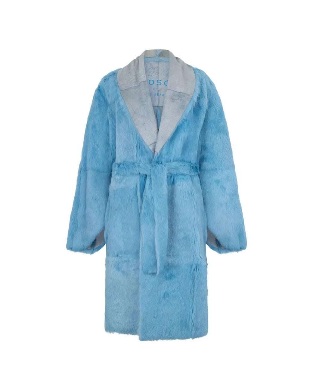 Philosophy Di Lorenzo Serafini Blue Tie-Waistlong-Sleeve Coat