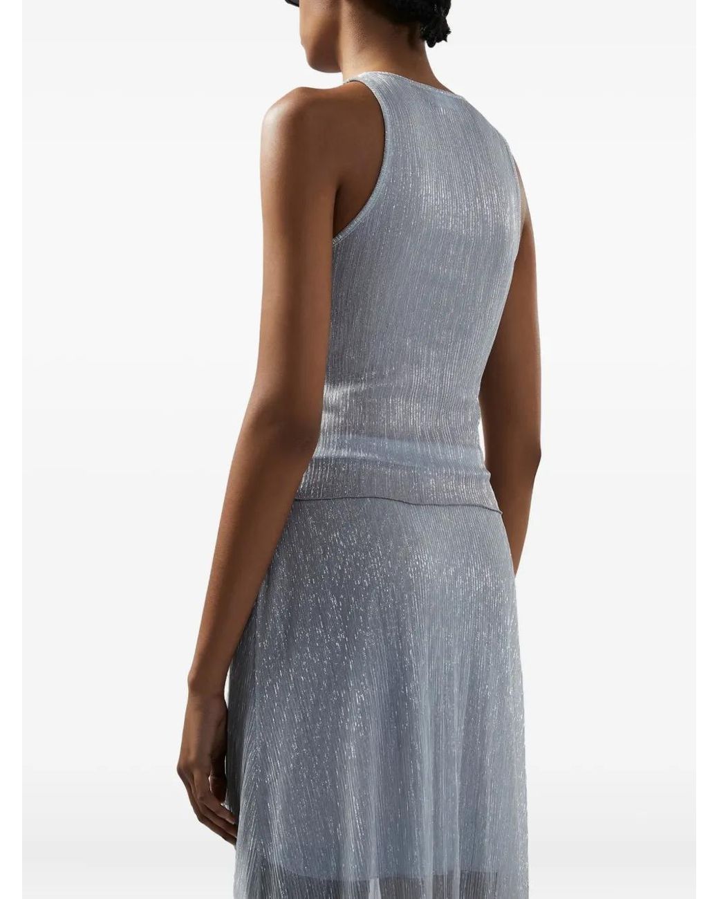 Top sin mangas Rouches Gcds de color Gray