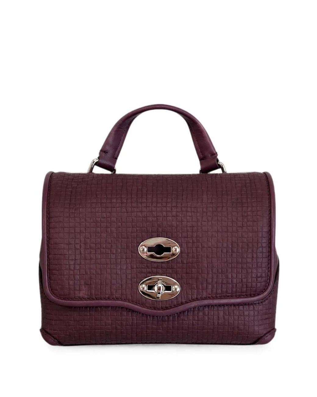 Zanellato Purple Baby Postina Textured-Leather Tote Bag