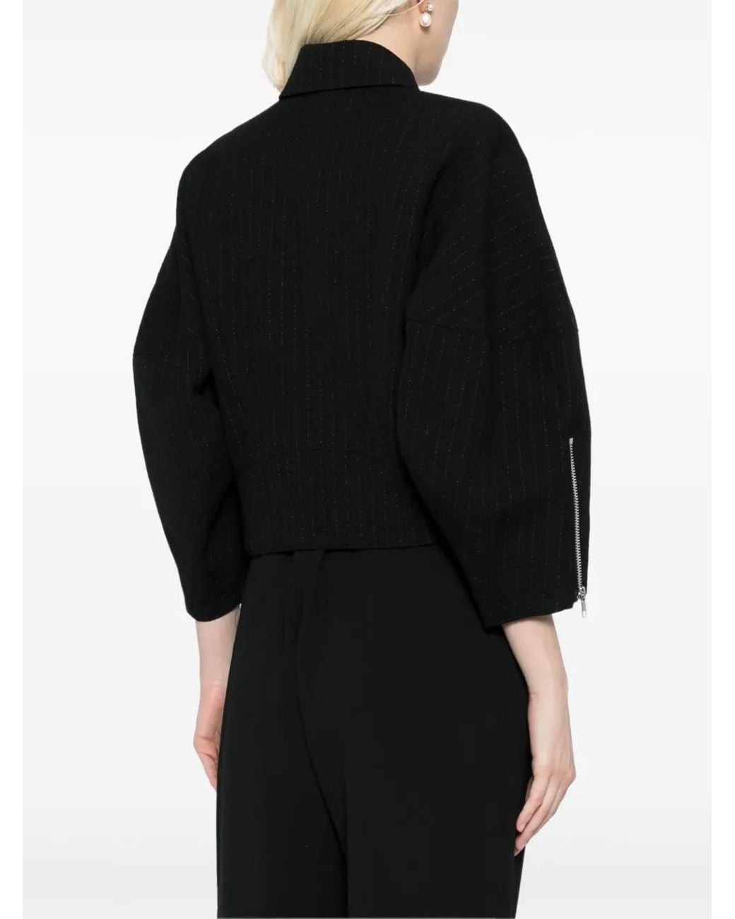 Y's Yohji Yamamoto Black Striped Zip-Up Jacket