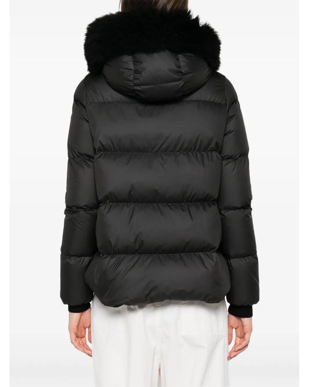 Moncler Black Luxurious Faux Fur Plumon Parka Jacket