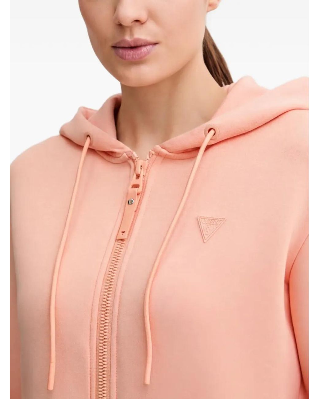 Guess Pink Back Maxi Triangle Logo Scuba Sweatshirt