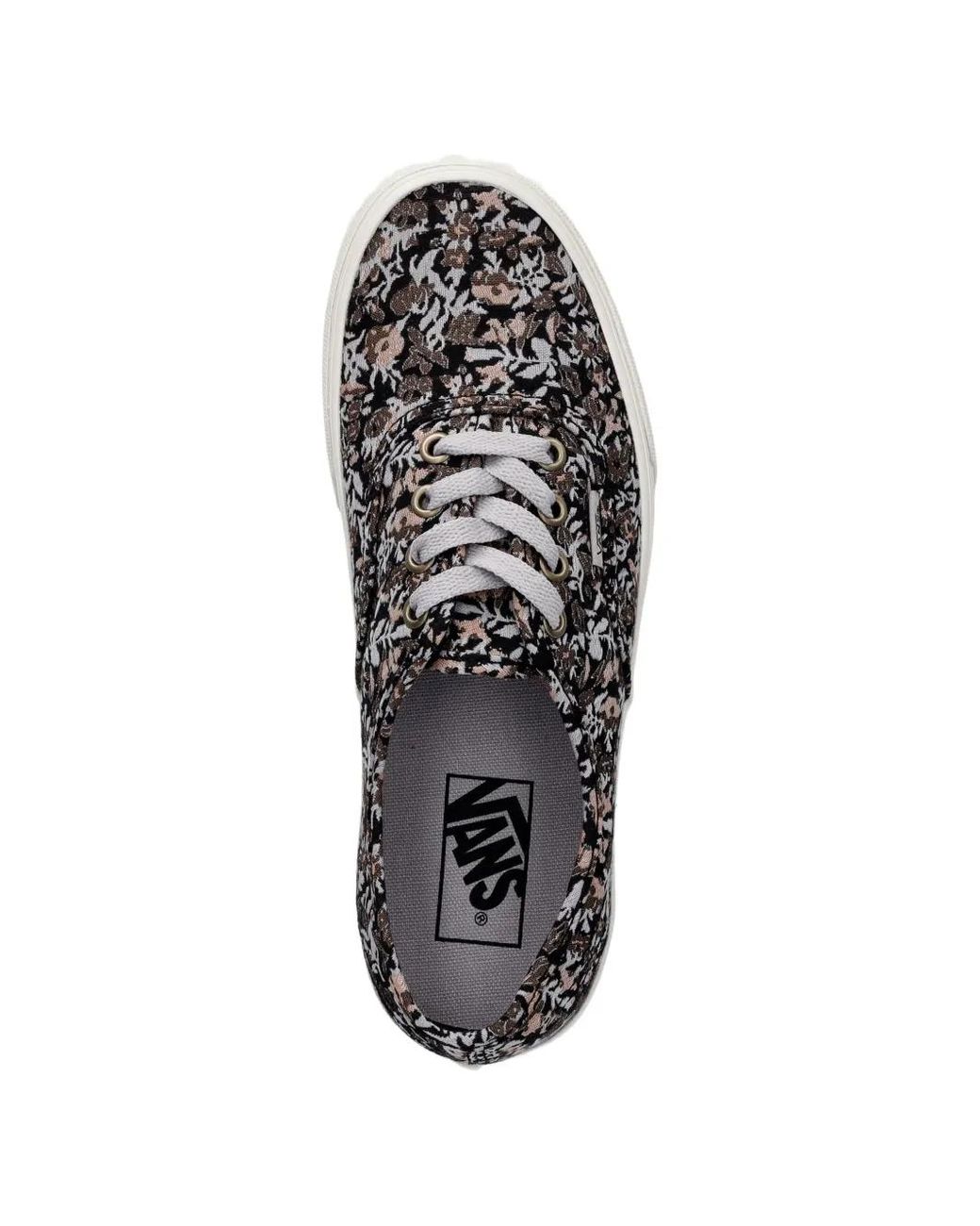 Vans White Authentic Floral-Print Sneakers