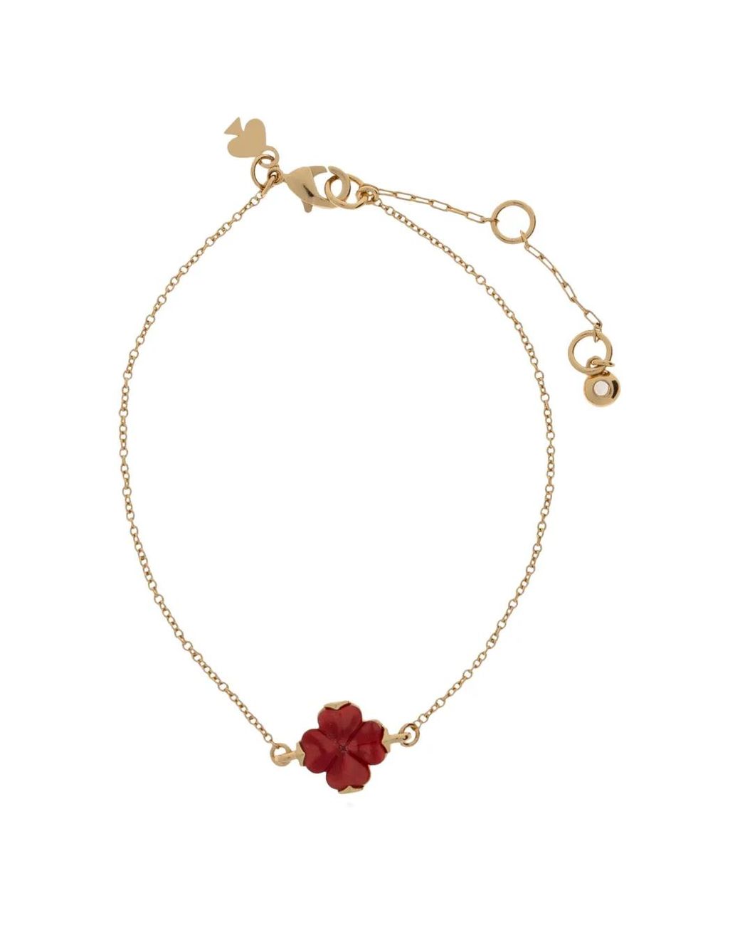 Kate Spade White Bracelet Flower Solitaire À Pendentif Trèfle