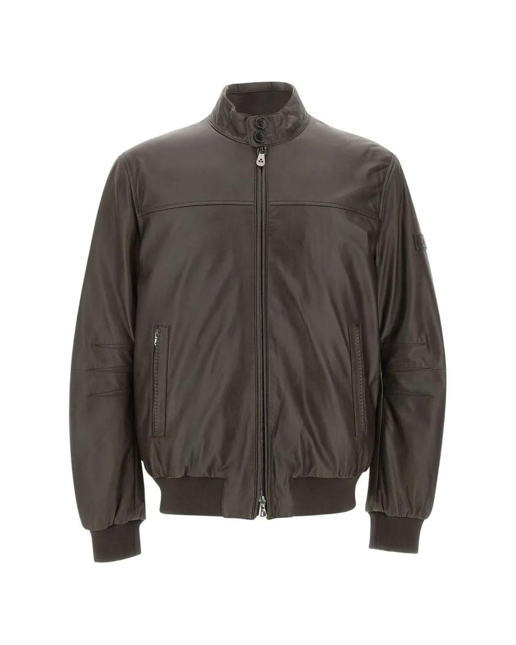 Peuterey Gray Fionia Le Tt Leather Bomber Jacket for men