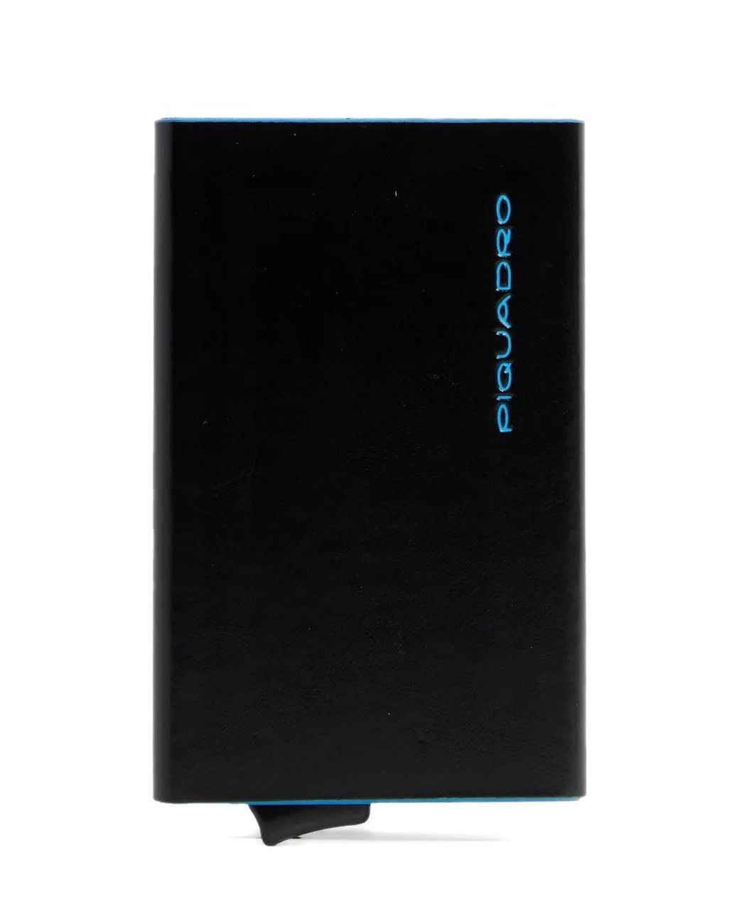 Piquadro Black Logo-Print Card Holder for men