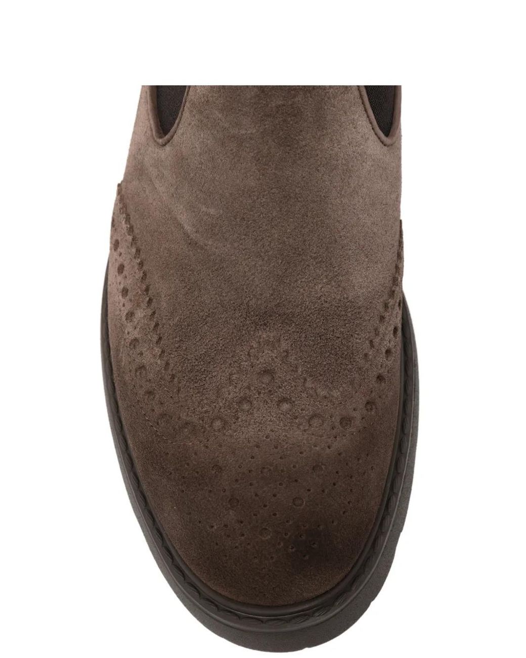 Doucal's Brown Brogue-Detail Chelsea Boots for men