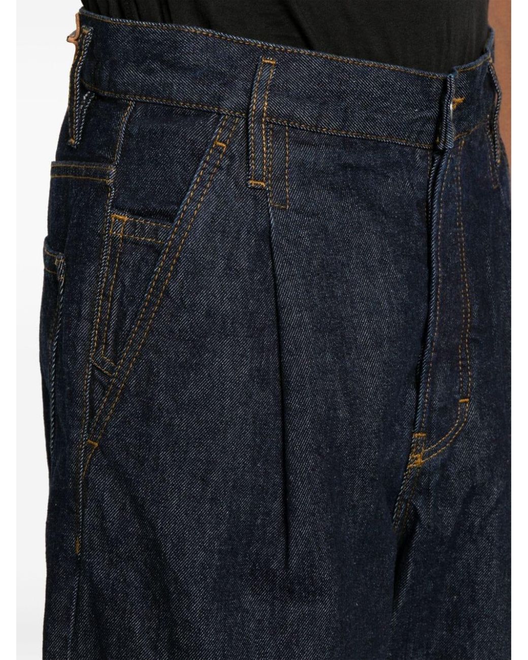 ≪DRIES VAN NOTEN≫ ハイライズ ワイドレッグ ジーンズ ブルー メンズ Dries Van Noten Penning ハイライズ ワイドジーンズ
