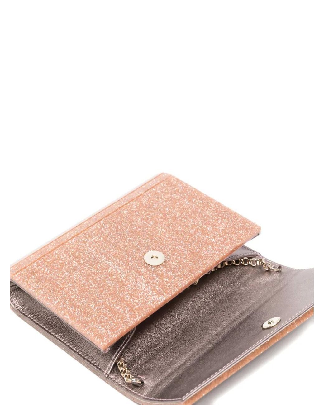 Jimmy Choo Pink Candy Glitter Chain Clutch Bag