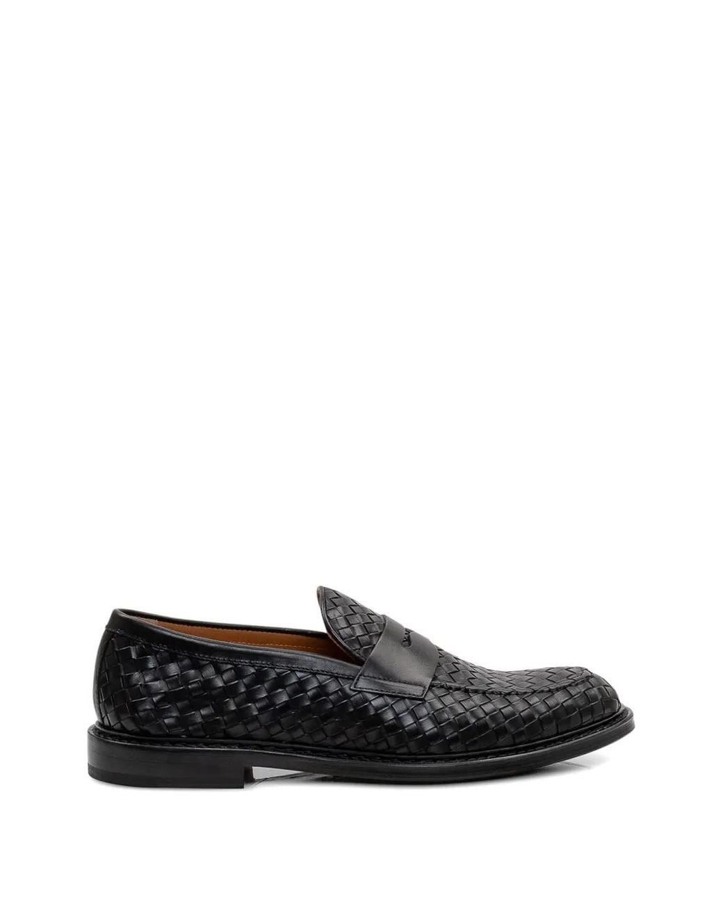 Doucal's Black Woven Penny Loafers for men